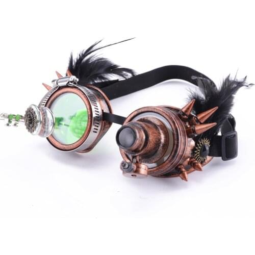 Cosplay Black Feather Goggles Halloween Street Fashion Sunglasses With Rivets Gothic Accessories Stage Performance