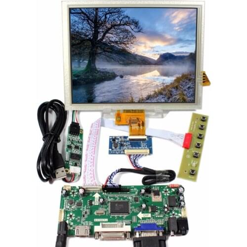 HD MI VGA DVI Audio Controller Board 8" EJ080NA 04C 1024x768 Touch LCD Screen