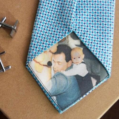 Custom Photo Tie Patch Label Wedding Favors Gift Father of the Bride Groomsmen Anniversary Present Father of the Groom Love Note