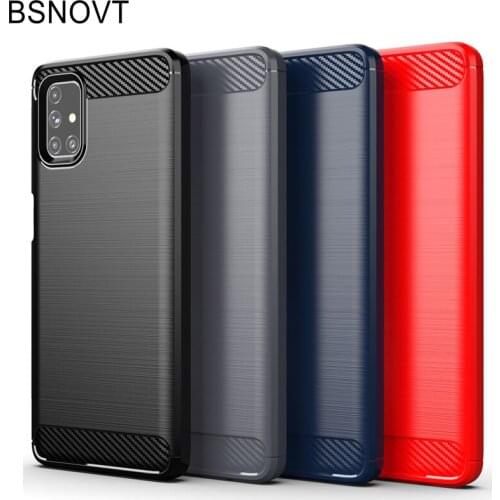 Shockproof Carbon Fiber Cover For Samsung Galaxy M51 Case Samsung M51 Silicone Anti-knock Back Case For Samsung M51 Fundas 6.7"