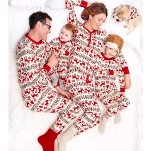 Christmas cosplay family pajamas series set Christmas parent-child set home pajamas Elk print long-sleeved parent-child set