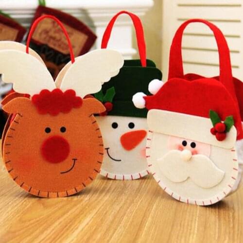 15x18cm Christmas ornaments Santa Claus Candy Bag Elk Snowman candy bag gift for kids New year festival party decoration supplie