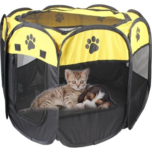 Folding Kennels Fences Puppy Cats Pet Cage Delivery Room Pet Tent Houses For Small Dogs Portable Foldable Outdoor Playpen