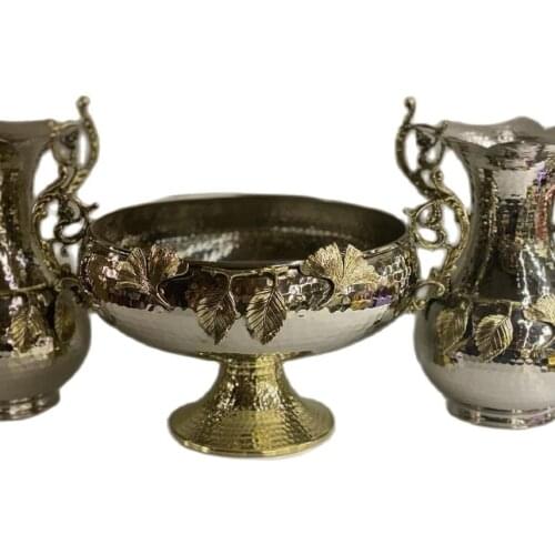 Unique handmade copper bowl and vase SET OF 2 large vintage hand hammer engraved 100% pure copper home decor copper accessories