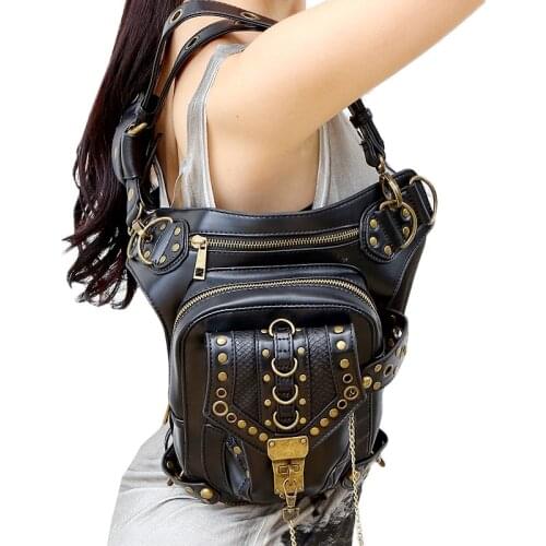 Vintage Steampunk Fanny Bags Steam Punk Retro Rock Gothic bag Goth Shoulder Waist Bags Packs Victorian Style Women Men leg bag