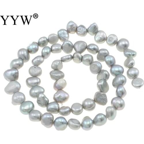 High Quality 6-7mm 100% Natural Freshwater Pearl Beads grey Baroque Pearl Loose Beads For DIY Necklace Bracelat Jewelry Making