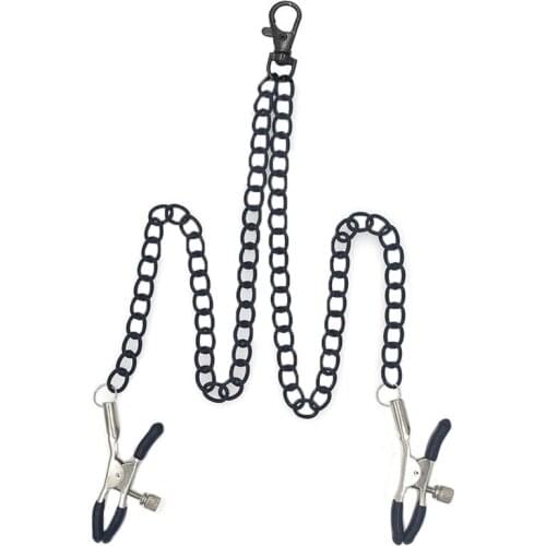 Female Breast Nipple Clamps With Chain Key Clips Stimulator Flirt Breast Nipple Clips Bondage Bdsm Slave Women Sex Toys