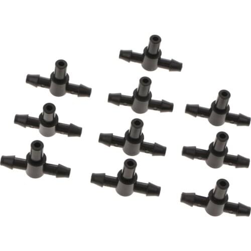 10pcs 4/7Flat T-Type Capillaris Micro Drip Irrigation System Hose Watering