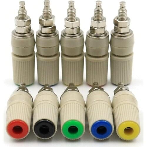 10Pcs Brass M5 Type High Current 4mm Banana Female Jack Panel Socket Test Binding Post