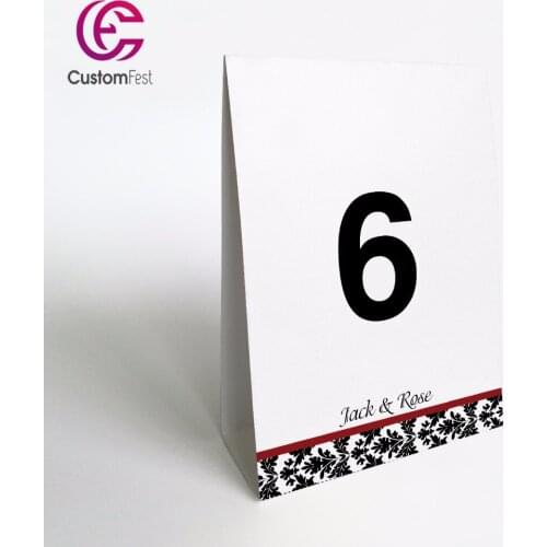 10pcs/lot Personalized damask style stand free table number TN010