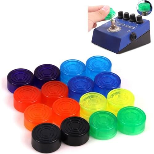 10Pcs Guitar Effect Foot Switch Top Cover Foot Nail Cap Pedal Top Cover Non-slip Multi-color Effector Foot Protection Cap
