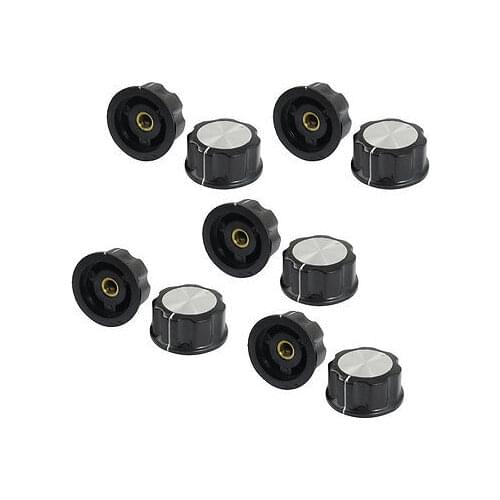 10pcs Adjustable Turn 30mm Top 6mm Shaft Insert Dia Potentiometer Rotary Knobs MF-A04
