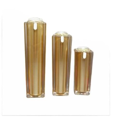 100ml GOLD luxurious Acrylic square shape press pump lotion/emusion bottle or press pump bottle used for cosmetic container