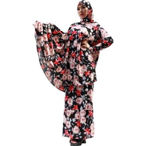 2 Pieces set jilbabs abayas for women jalabiya kaftan marocain islamic robe jilbabs prayer abaya fashion prayer dress muslim