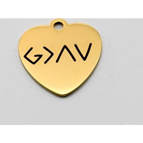 20pcs God Is Greater Charms Stainless Steel Pendant Jesus God Bible Charm DIY Handmade Accessories