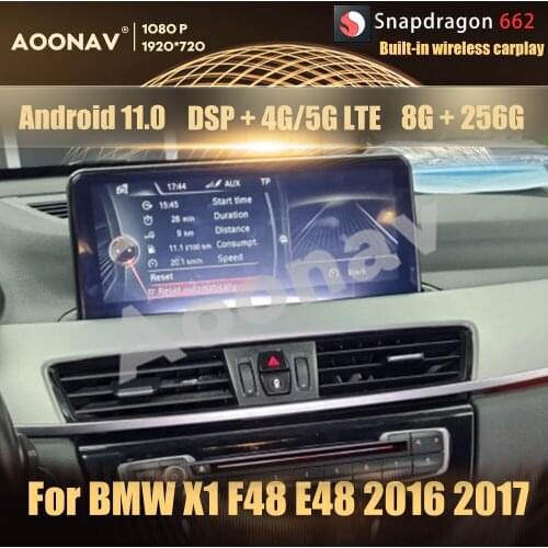 8+256GB Android 11.0 Snapdragon 662 car radio GPS For BMW X1 F48 E48 2016 2017 multimedia player Head Unit DVD Stereo Navigation