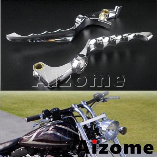 Motorcycle Aluminum Handle Brake Skull Skeleton Clutch Levers For Honda VT VTX 1300 1100 VT600C Shadow Aero CB750 VF750C VT750C