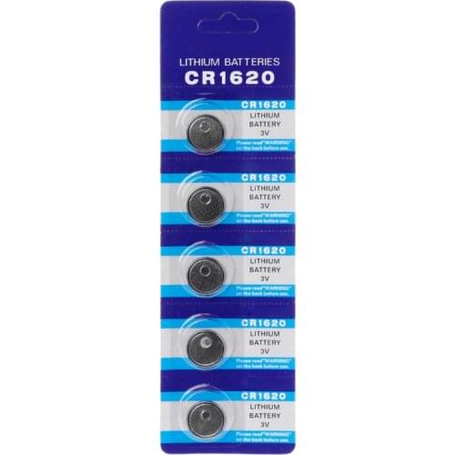 5PCS Lithium Battery CR1620 Electronic Button Coin Cell Batteries 3VECR1620 DL1620 5009LC Watch Toy Remote CR 1620