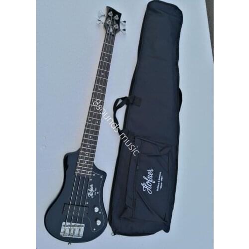 Free shipping black hofner shorty bass 4 Strings custom hofner mini travel bass left handed bass guitar