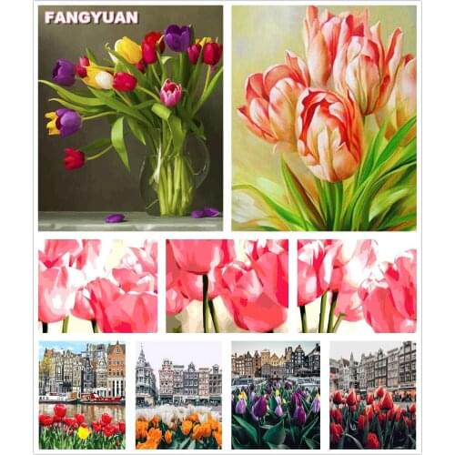City Scenic 5D Diy Diamond Art Painting Floral Full Drill Diamond Embroidery Mosaic Cross Stitch Kit Home Decoration Accessories