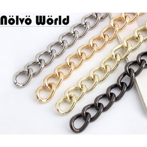 1-5-10 meters 4 colors 10mm width 2.5 mm thick Iron Purse chain Purse hardware Fashion bag chain