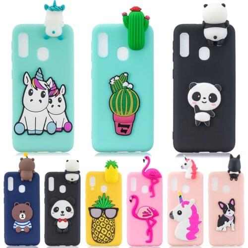 For Samsung Galaxy A20e Case on for Coque Samsung A20E A 20e A202 Case Cover 3D Unicorn Panda Doll Toy Soft Silicone Phone Cases