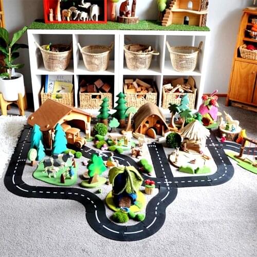 Kids PVC Track Train Set Toys Montessori Toys For Children Rainbow Building Blocks Collocation With Track Jigsaw Puzzle Toys