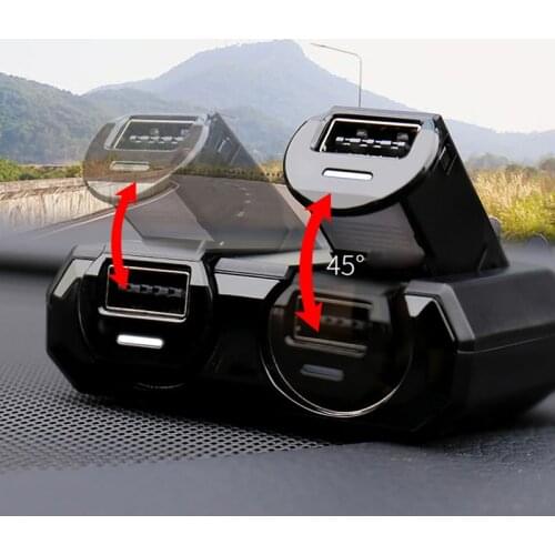 Dual USB Port 2 Way Auto Car Cigarette Lighter Socket Splitter Charger Fast Charging Folding Car Charger