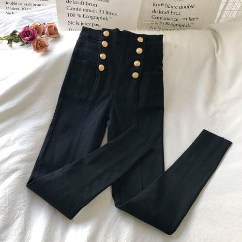 Vintage Denim Pants Women Jeans Korean Spring 2021 High Waist Streetwear Pencil Denim Trousers Stretch Elastic Plus Size Autumn