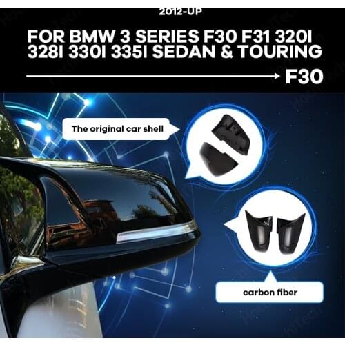 Gloss Black Side Wing Rear View Caps Replacement Rearview Mirror Cover M4 Style For BMW 3 Series F30 F31 2012 2014 2015-2018
