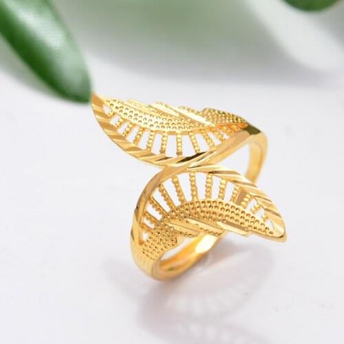 24k Ethiopia Nigeria Africa Erit OmanGood Luck Golden Color Pattern Wedding Cold color Rings Jewelry Gift for Men and women