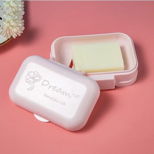 Soap Storage Box With Lid Bathroom Soap Dish Portable Travel Camping Soap Container Organizer Home Bathroom Accessories