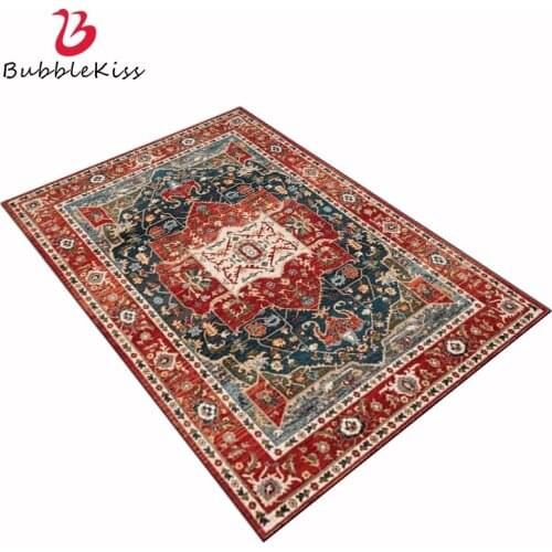 Bubble Kiss Carpets For Living Room Persian Style Red Rug Geometric Pattern Floor Mat Decor Rug Home Bedroom Non-Slip Area Rugs