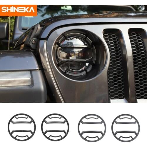SHINEKA Lamp Hoods For Jeep Wrangler JL 2018+ Car Front Head Light Protection Trim Cover Stickers For Jeep Gladiator JT 2018
