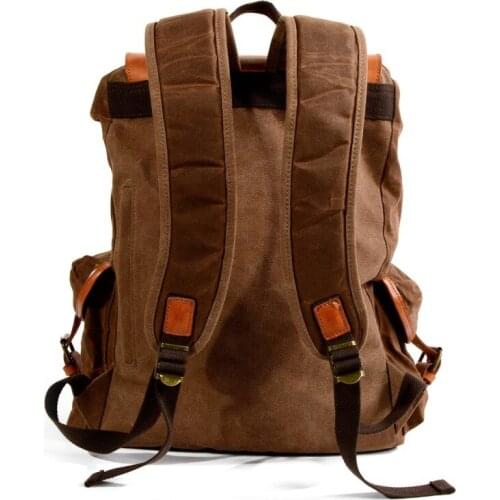 Oil Men Waterproof Wax Canvas Bag Vintage Outside Travel Backpacks Unisex Top Quality Tactical Large Capacity Hiking Backpack