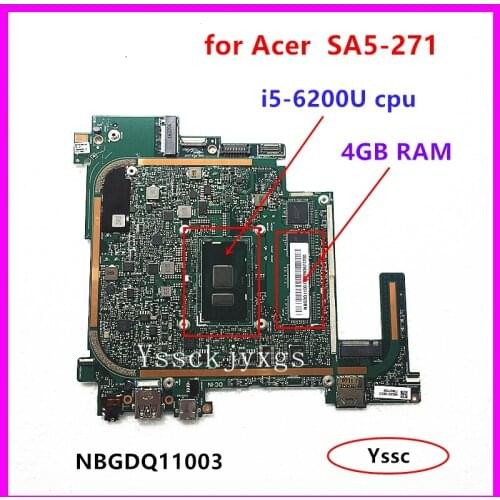 P2JCC_MB laptop motherboard , NBGDQ11003 , for Acer Aspire SA5-271 271P Motherboard , ( With i5-6200U CPU + 4GB RAM ) Test OK