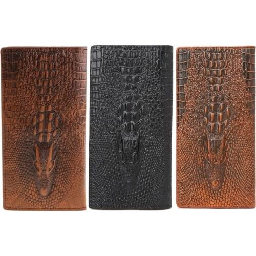 Mens 3D Alligator Wallet Bifold ID Card Holder Purse Case Long Clutch Billfold