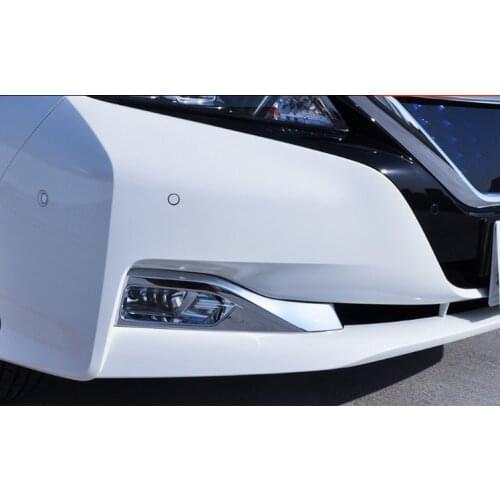 Fit For Nissan Leaf ZE1 2017 18 19 ABS Front Fog Lamp Cover Garnish Trim Car Styling Chrome Accessories 2pcs