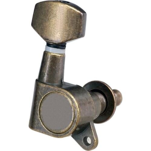Professional Guitar Machine Heads 3L + 3R Tuning Peg Tuner For Electric Guitar Folk Guitar, Bronze
