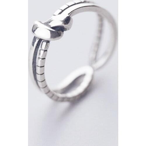 Sole Memory Simple Double Layer Knot Retro Creative 925 Sterling Silver Female Resizable Opening Rings SRI483