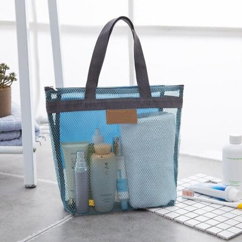 Beach Makeup Cosmetic Transparent Bag Portable Outdoor Wash Swimming Bag Mesh Storage Bag Travel Organizer Necessaire