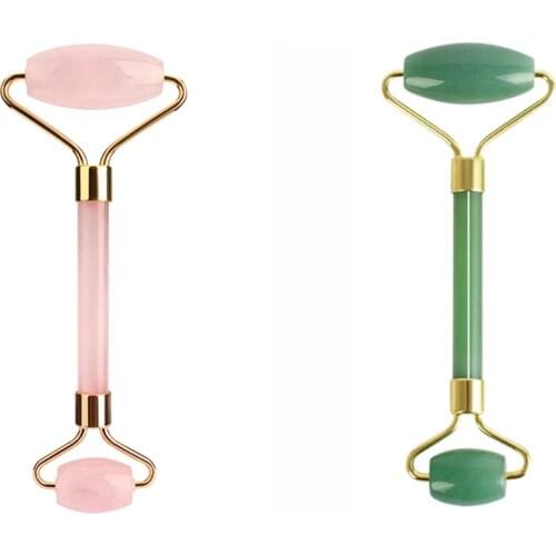 Facial Massage Roller Guasha Board Double Heads Jade Stone Face Lift Body Skin Relaxation Slimming Neck Massage facial tools