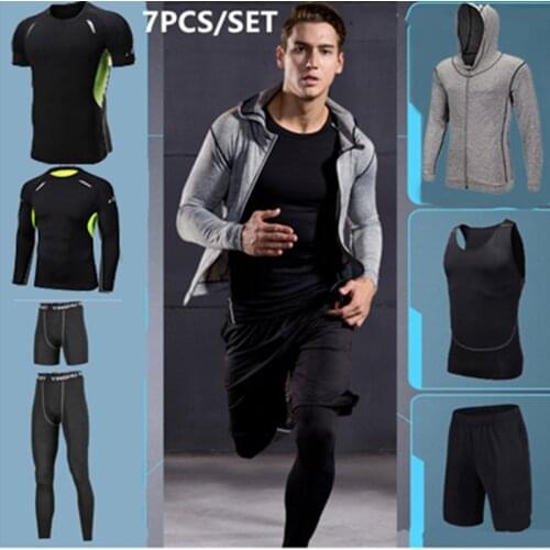 Gym Tights Compression Men Sport Suit Fitness Sportswear Quick Dry Basketball Running Jogging Training Underwear Boy Running Set