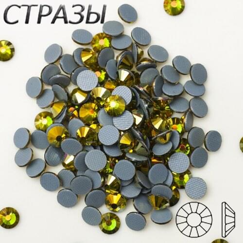 SS16 SS20 SS30 Olivine AB hot fix rhinestone transfer designs applique for Garment dresses DIY Superior Quality