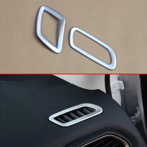 Car Styling Interior Front Dashboard Air Condition Vent 2Pcs Covers For Jeep Renegade (BU) 2015 2016 2017 2018 Accessories Trims