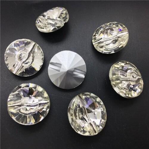 TopStone Pointback Rivoli Round Sew On Stones Crystal Clear Color One Hole 8 10 12 14 16 18 mm Sewing Glass Crystal Beads
