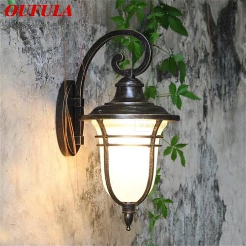 OUFULA Retro Outdoor Wall Lights Classical LED Sconces Lamp Waterproof Decorative For Home Porch Villa