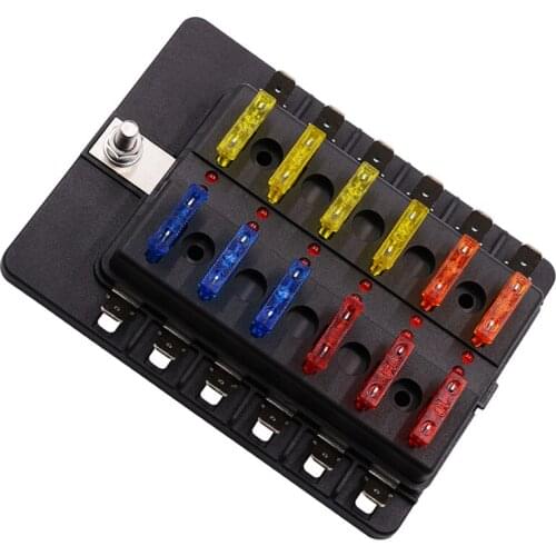 Universal Fuse Box Fuse Insert Base Set 12-32Vpc Terminal Block 5A To 20A Waterproof Dustproof Car Fuse Box Auto Accessories