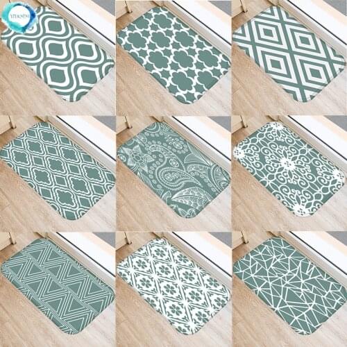 1PC 40x60cm Kitchen Mat Geometric Anti-slip Modern Rugs Living Room Balcony Bathroom Carpet Doormat Hallway Geometric Bath Mat