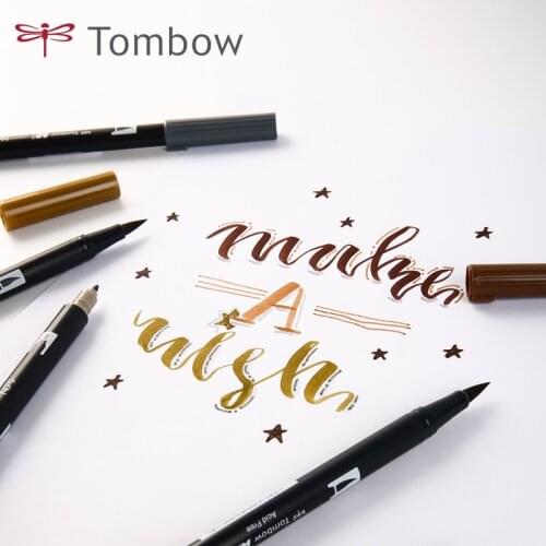 1pc Japan Tombow ABT Dual Head Design Brush Pen Colorful Art Marker Pen Artist Painting Supplies Brown Grey Color Tones